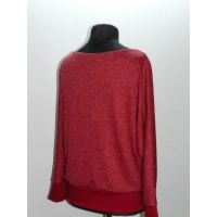 Cieplutki sweter KIMONO ze ściągaczami - wiśniowy melanż